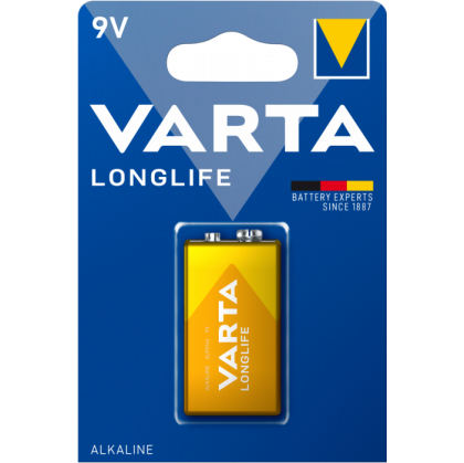 Алкална батерия 9V Varta Longlife 9V - E block
