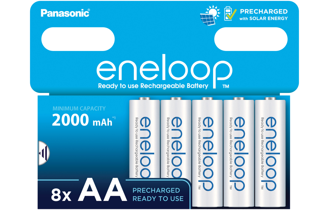 8 Акумулаторни батерии Eneloop AA 2000 mAh 