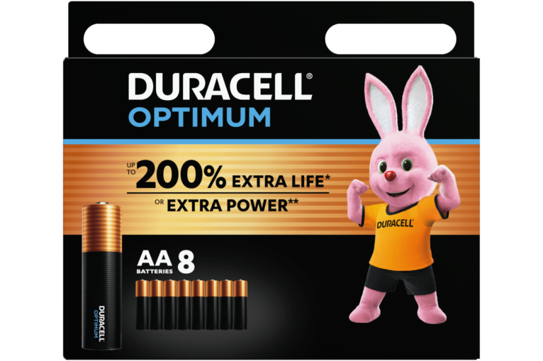 Алкални батерии АА Duracell Optimum MX1500 AA - 8 броя