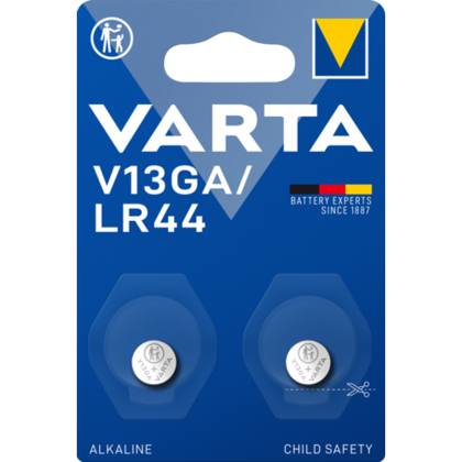 Алкални батерии LR44 Varta V13GA LR44 AG13 - 1.5V - 2 броя