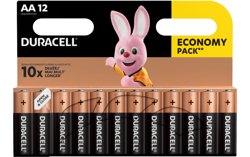 Алкални батерии АА Duracell Basic MN1500 AA - 12 броя