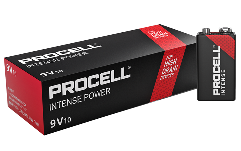 Алкални батерии 9V Duracell Procell Intense MN1604 - 10 броя